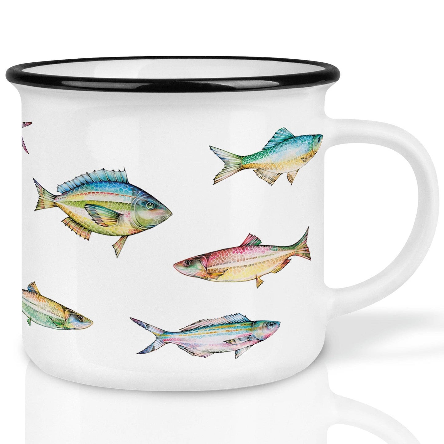 Taza de cerámica – cardumen de peces de colores