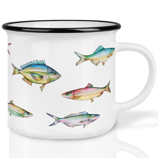 Ceramic mug – school of colorful fish